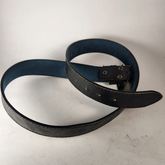 MARVEL Men's Belt Large Black Skull Vera Pelle Leather 36 - 38 Inch Grunge Goth - Picture 7 of 8